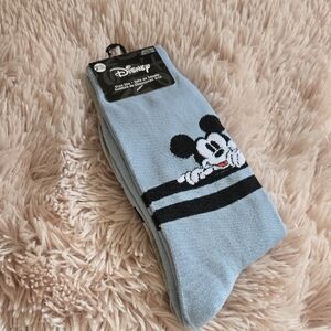Brand New Disney Mickey Mouse Light Blue Men's Socks set of 2